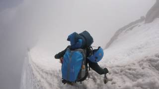 Man nearly falls to death on Aiguille du Midi Arete Chamonix Mont Blanc [upl. by Jabon660]