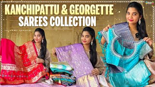 Kanchipattu amp Georgette Sarees Collection – Latest Traditional amp Party Wear Designs [upl. by Webster]