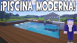 CÓMO HACER UNA PISCINA MODERNA EN MINECRAFT [upl. by Ayetal192]