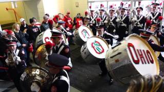 Ohio State Marching Band Percussion Show Marching Into Skull Bass Drums 10 17 2015 OSU vs PSU [upl. by Cerallua]