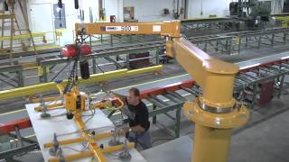 Spanco Freestanding Articulating Jib Crane  Modular Building Manufacturing Application [upl. by Tocs342]