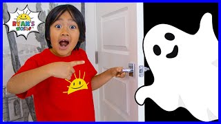 Ryan Pretend Play with Halloween Ghost Haunted House [upl. by Madden231]