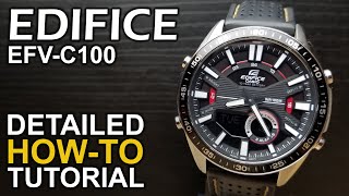 Casio Edifice EFVC100  Detailed HowTo Tutorial on module 5479 [upl. by Adian]