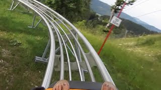 Descente de lextrême en luge sur rail à la Faucille [upl. by Enetsuj]