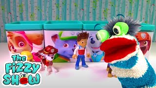 Fizzy Plays With Paw Patrol And Disney Princess Slime Bottles  Fun Compilation For Kids [upl. by Aziza78]