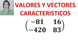 VALORES y VECTORES propios de una MATRIZ 2x2 ejercicios RESUELTOS valores y vectores CARACTERÍSTICOS [upl. by Leinaj]