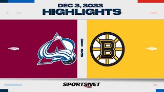 NHL Highlights  Avalanche vs Bruins  December 3 2022 [upl. by Brackely]