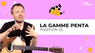 La Gamme Pentatonique  1ère Position  Tuto Guitare Gamme Pentatonique [upl. by Sinne882]