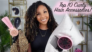 Top 10 Curly Hair Accessories You Need  BiancaReneeToday [upl. by Shulins]