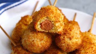 Air Fryer Corn Dogs From Scratch [upl. by Ecinnahs]