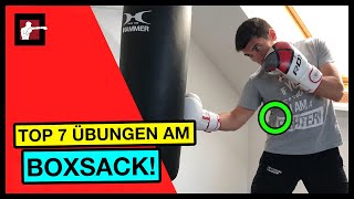 Boxen für Anfänger Diese 7 Übungen MUSST Du am Boxsack trainieren [upl. by Assirt]