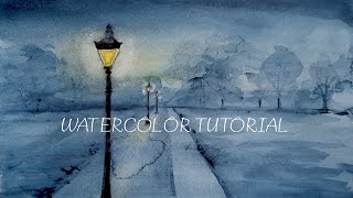 IL PAESAGGIO E LACQUERELLO 3 tutorial arte colori watercolor landscape nebbia [upl. by Akemak]