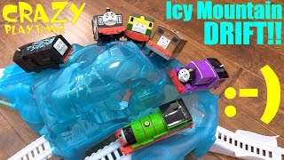 Thomas the Train Thomas amp Friends Trackmaster Icy Mountain Drift Set Playtime  Motorcycle Ride [upl. by Anaed]