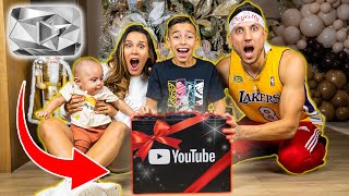 OPENING Our 10M Subscriber PLAY BUTTON  The Royalty Family [upl. by Ariamoy]