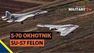 Sukhoi S70 Okhotnik Combat Drone Which Become The Su57 Felon Loyal Wingman in Future [upl. by Yhprum662]