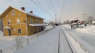 TRAIN DRIVERS VIEW Winter wonderland in north Sweden ÖstersundÅre [upl. by Elenore]