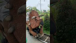 NAIK KERETA DINOSAURUS TRICERATOP BARENG ADEK KAKA [upl. by Pomeroy755]