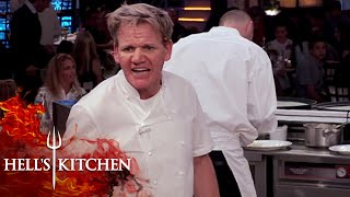 Red Team Cooks For Gordons Family  Hells Kitchen [upl. by Orimar480]