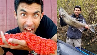 CATCH and COOK Salmon Roe  RAW AND COOKED [upl. by Latsirhc]